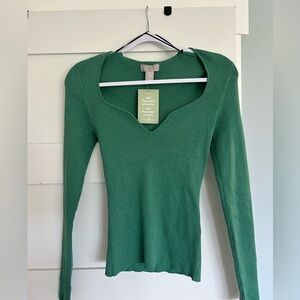 Green knit sweater